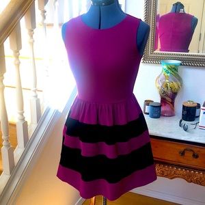 Love…Ady Sleeveless Plum Stripped Dress Medium